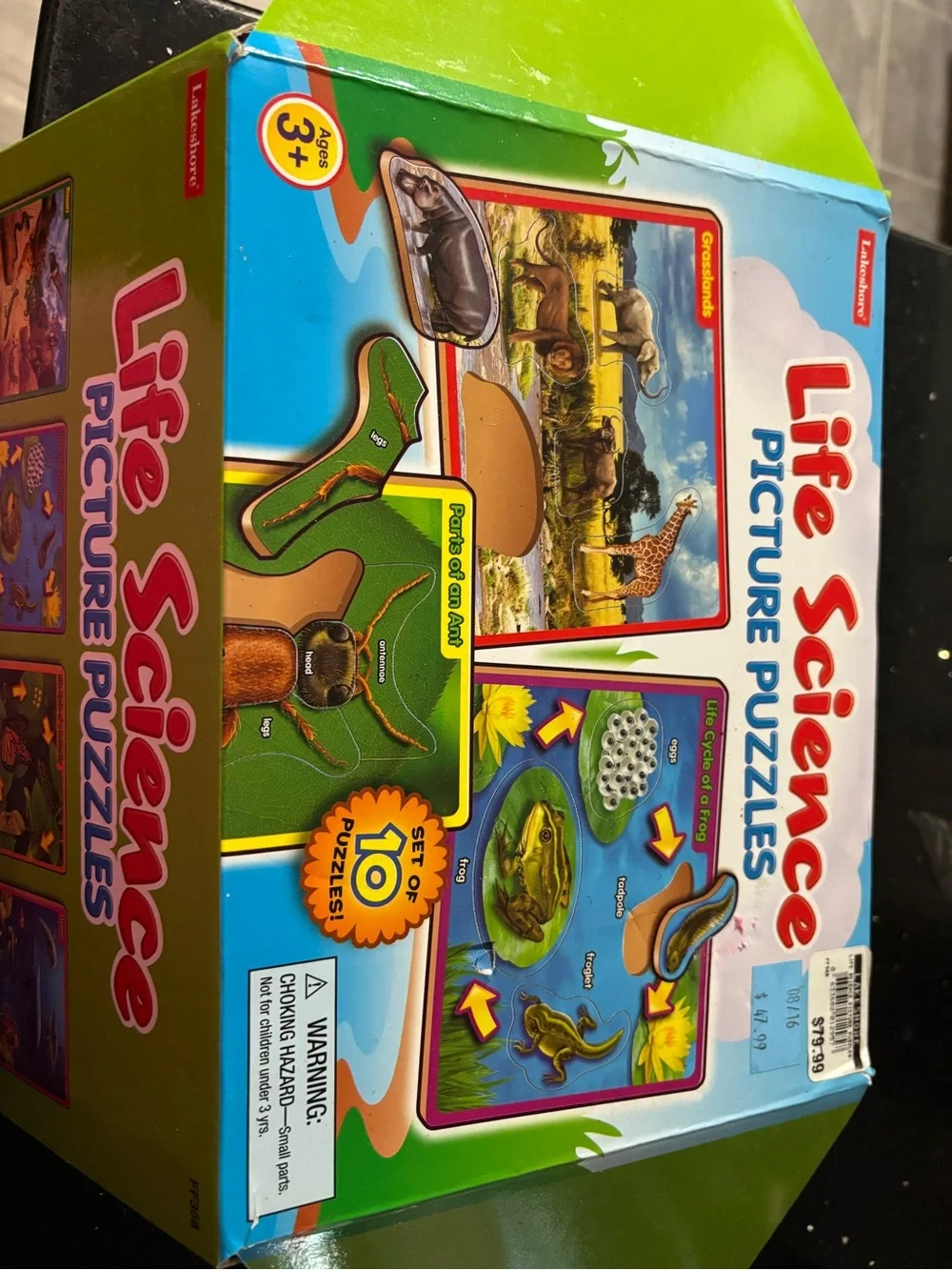 Life Science Picture Puzzles Kids Educational Puzzle Set (Green, Blue) -
